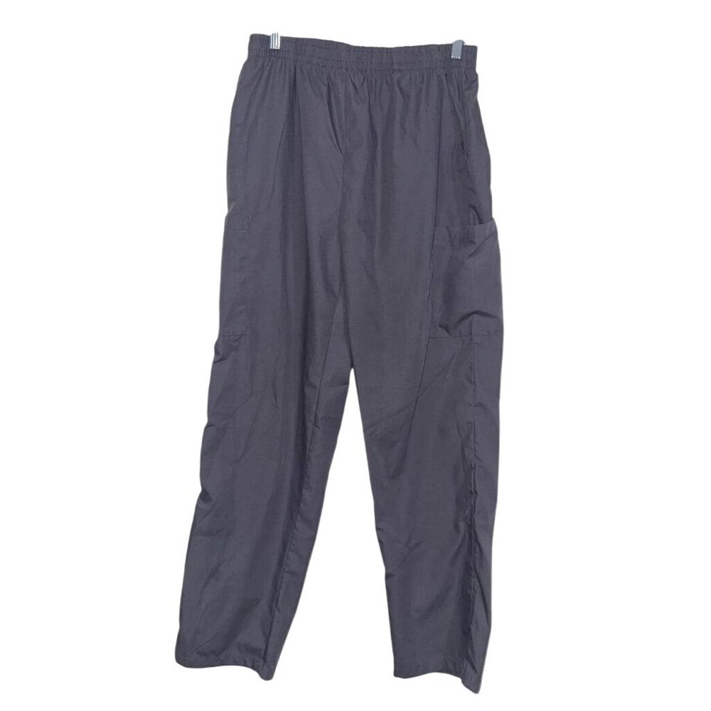 Divine Scrubs By JDM Gray Elastic Waist Scrub Pants M 65% Cotton/35% Polyester